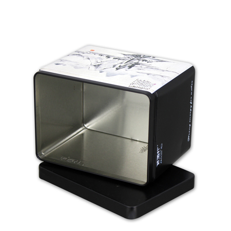 Black and White Tea Rectangular Tin Canisters